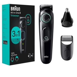image:imageBraun AllinOne Style Kit Series 3 3470 8in1 Trimmer for Men with BeardTrimmer Ear amp NoseTrimmer Hair Clippers amp More UltraSharp Blade 40 Length Settings WashableBlack