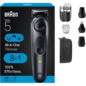 image:imageBraun AllinOne Style Kit Series 5 5471 8in1 Trimmer for Men with Beard Trimmer Body Trimmer for Manscaping Hair Clippers amp More UltraSharp Blade 40 Length Settings WaterproofBlack