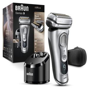image:imageBraun Electric Razor for Men With Precision Beard Trimmer Rechargeable Wet amp Dry Foil Shaver Clean amp Charge Station amp Travel Case Silver 3 Piece Set9370cc Shaver
