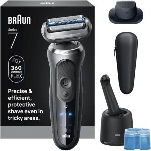 image:imageBraun Electric Shaver for Men Series 7 7127cs Wet amp Dry Shave Turbo amp Gentle Shaving Modes Waterproof Foil Shaver Engineered in Germany with Beard Trimmer Charging Stand Space Grey7171cc