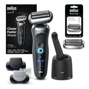 image:imageBraun Electric Shaver for Men Series 7 7177cc Wet amp Dry Shave Turbo amp Gentle Shaving Modes Waterproof Foil Shaver Space GreySilver