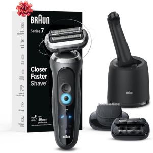 image:imageBraun Electric Shaver for Men Series 7 7185cc Waterproof Wet amp Dry Shave Shaving Kit with SmartCare Center and Beard Trimmer 3 Shave Modes 60 Minute Battery Runtime 10 Piece SetGrey