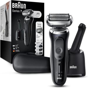 image:imageBraun Electric Shaver for Men Series 7 7185cc Waterproof Wet amp Dry Shave Shaving Kit with SmartCare Center and Beard Trimmer 3 Shave Modes 60 Minute Battery Runtime 10 Piece SetBlack