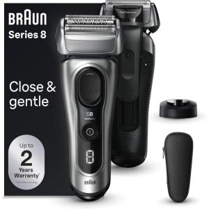 image:imageBraun Series 8 8560cc Electric Razor for Men 41 Shaving Elements amp Precision Long Hair Trimmer 5in1 SmartCare Center Close amp Gentle Even on Dense Beards Wet amp Dry Electric Razor 60min RuntimeSilver