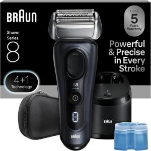 image:imageBraun Series 8 8560cc Electric Razor for Men 41 Shaving Elements amp Precision Long Hair Trimmer 5in1 SmartCare Center Close amp Gentle Even on Dense Beards Wet amp Dry Electric Razor 60min RuntimeBlack