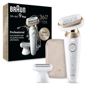 image:imageBraun Silkpil 9 Flex Epilator 360 Flex and Pivoting Head Wet and Dry Includes Shaver Head Trimmer Comb SES9041 3D Tinted Gold9041
