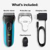 image:imageBraun Electric Series 3 Razor with Precision Trimmer Rechargeable Wet amp Dry Foil Shaver for Men BlueBlack 4 PieceSeries 3 Shaver