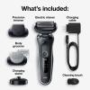 image:imageBraun Electric Shaver for Men Series 5 5150cs Wet amp Dry Razor Turbo Shaving Mode Foil Shaver with Beard Trimmer Body Groomer and Charging Stand BlueSilver