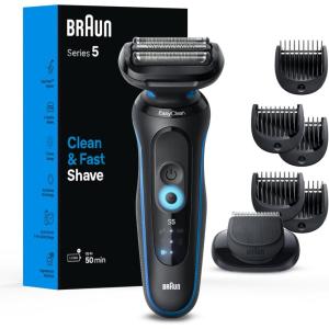 image:imageBraun Electric Shaver for Men Series 5 5150cs Wet amp Dry Razor Turbo Shaving Mode Foil Shaver with Beard Trimmer Body Groomer and Charging Stand BlueBlue