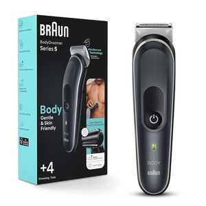 image:imageBraun Body Groomer Series 5 5360 Body Groomer for Men for Chest Armpits Groin SkinSecure Technology for Gentle Use and Clean Shave Attachment Waterproof Cordless with 100min Run Time